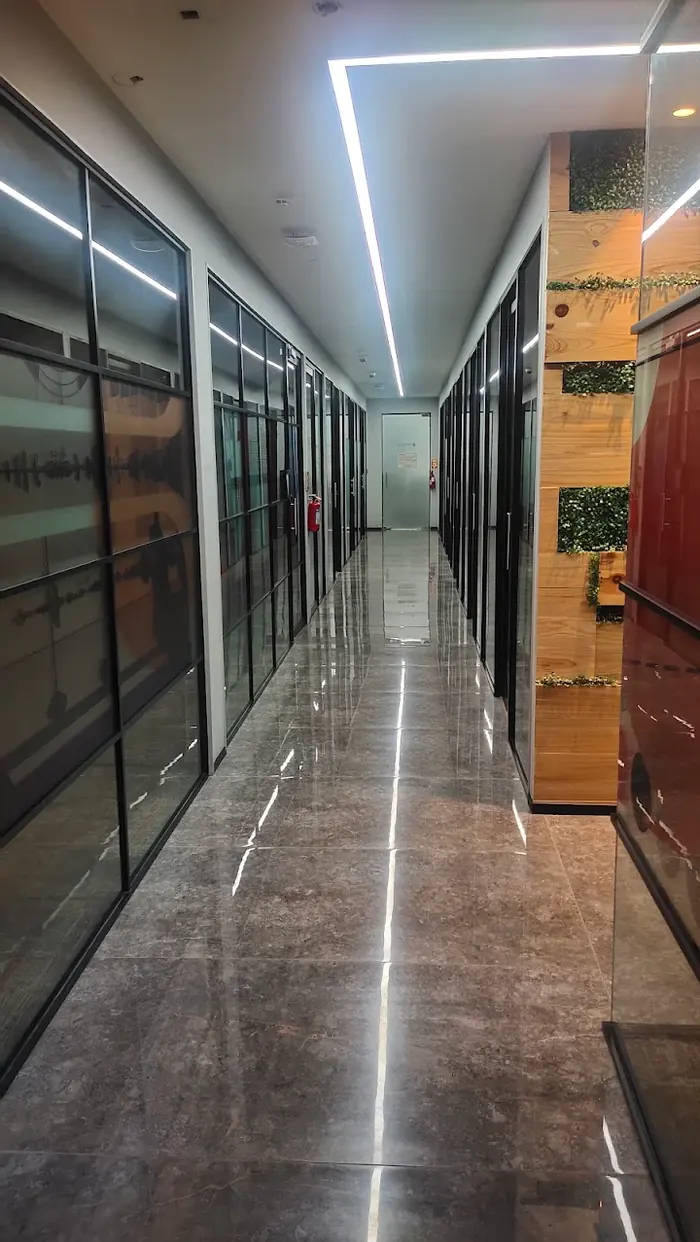 The corridor running past the meeting rooms on the Mumbai floor.